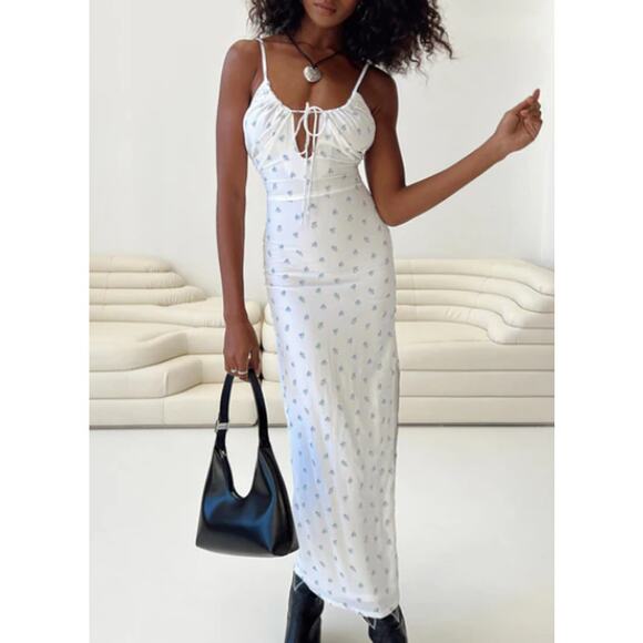 Princess Polly White and Blue Maxi Dress - Picture 1 of 6